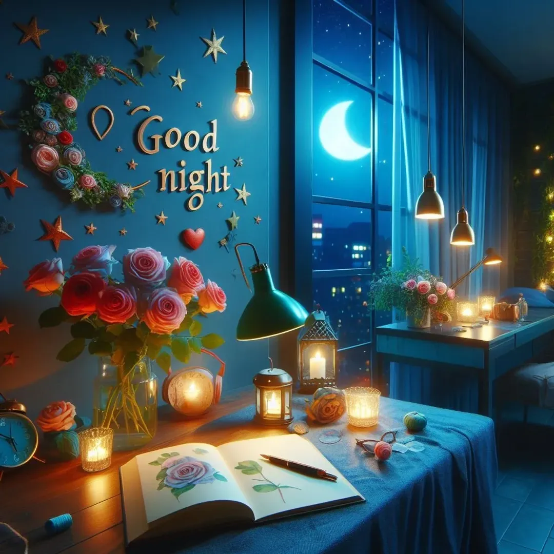 Good Night - Peaceful Room with a Moon View