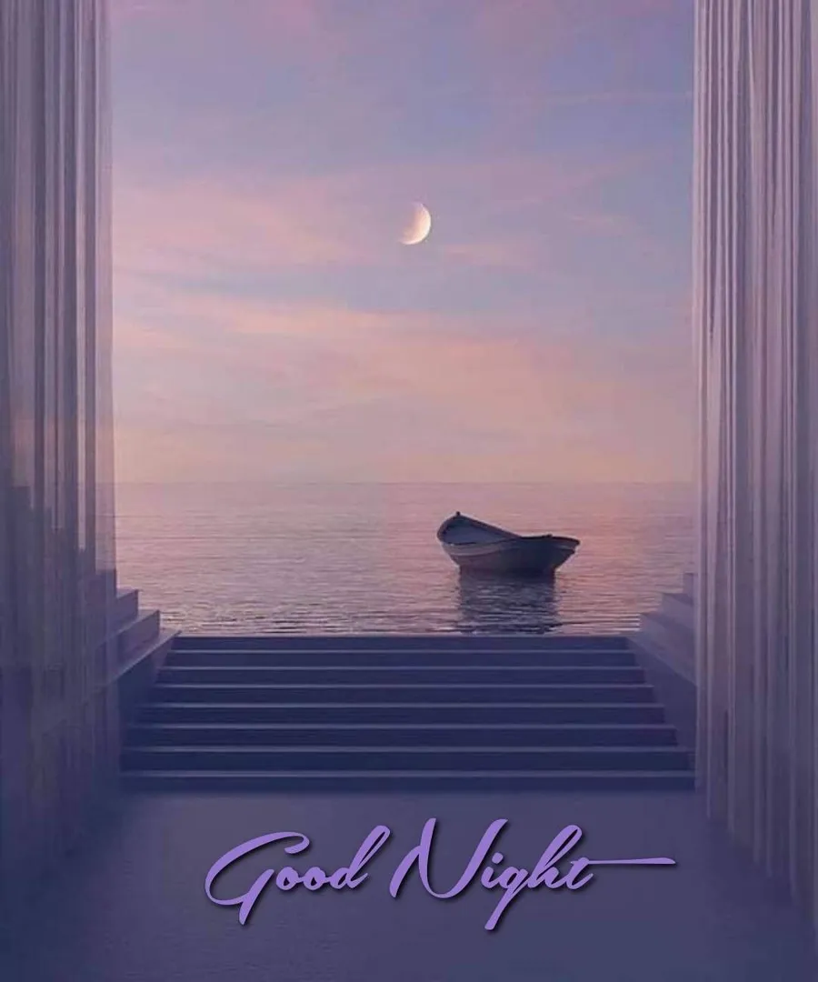 Good Night - Boat and the Moon